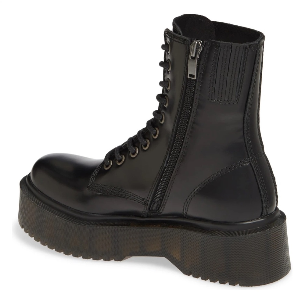 Jeffrey Campbell Sopas Lugged Platform Leather Combat Boot Black Size 8.5 - Picture 4 of 15